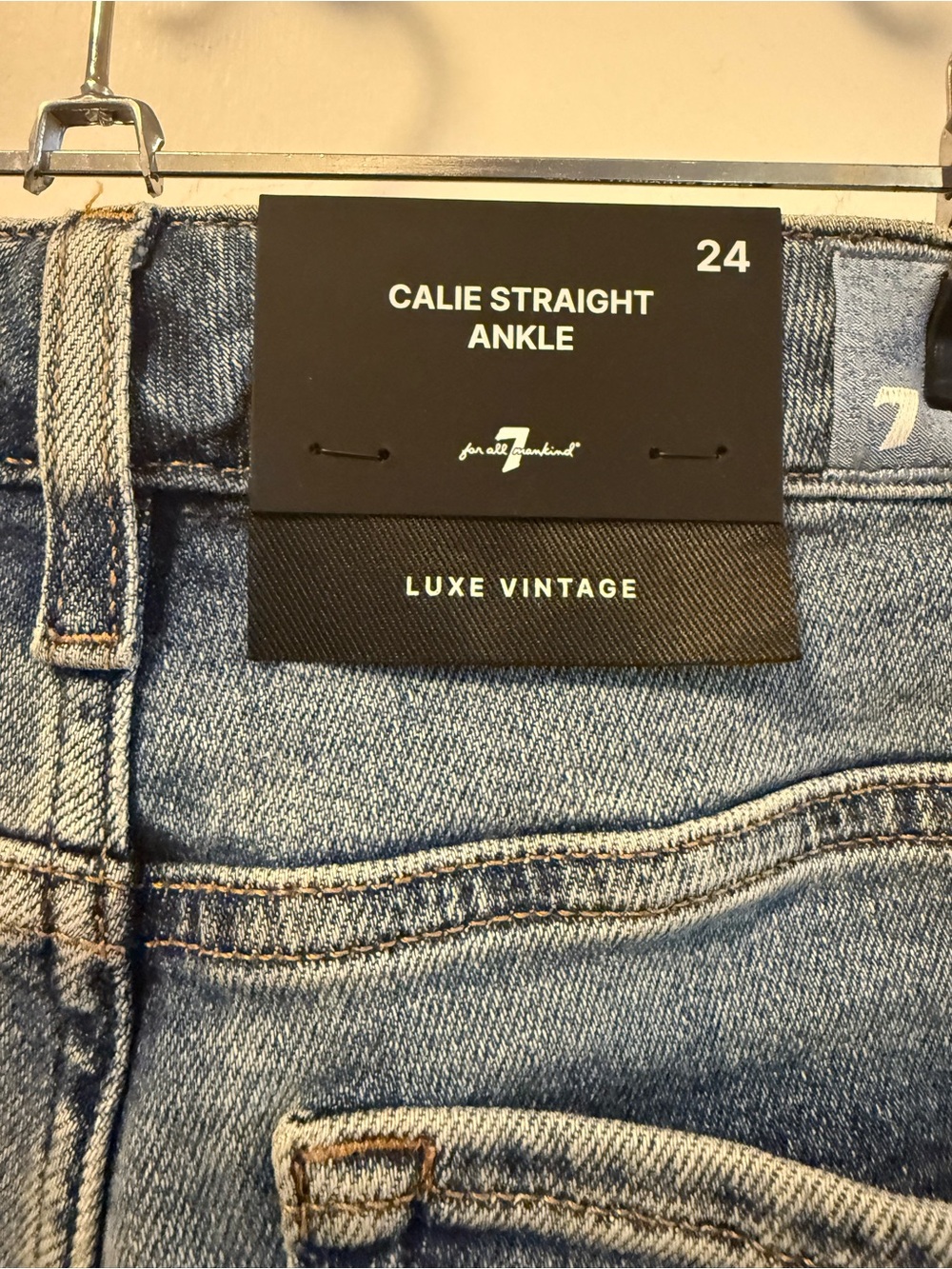NWT 7 For All Mankind Calie Ankle Straight Jeans in Luxe Vintage, Size 24 - Picture 10 of 12